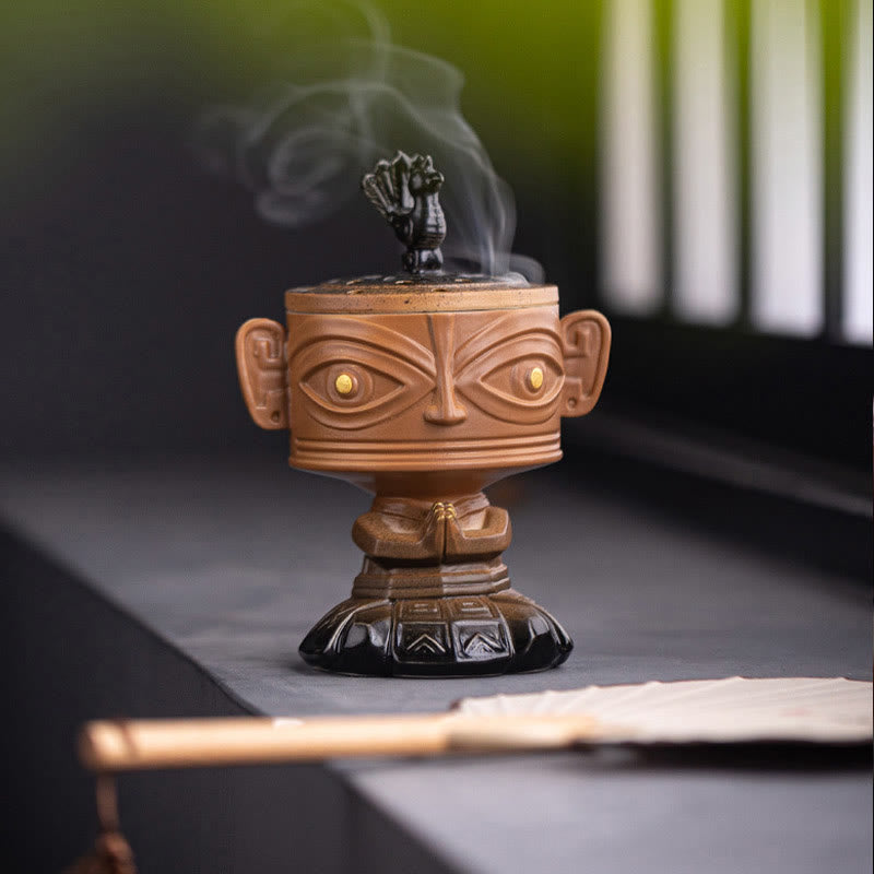 Buddha Stones三星堆 癒しの陶器製香炉 卓上装飾
