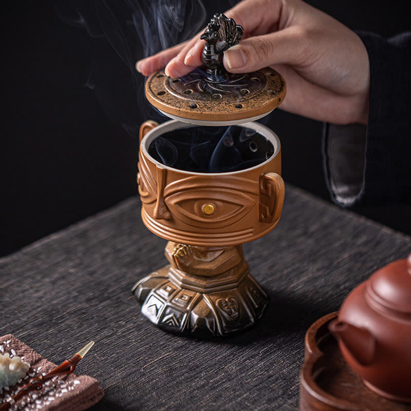 Buddha Stones三星堆 癒しの陶器製香炉 卓上装飾