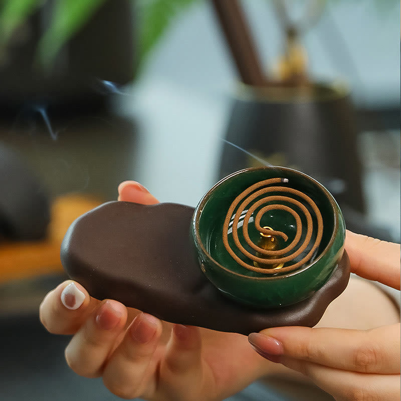 唐代の女性用Buddha Stones食べ物を癒す陶器製香炉 卓上装飾