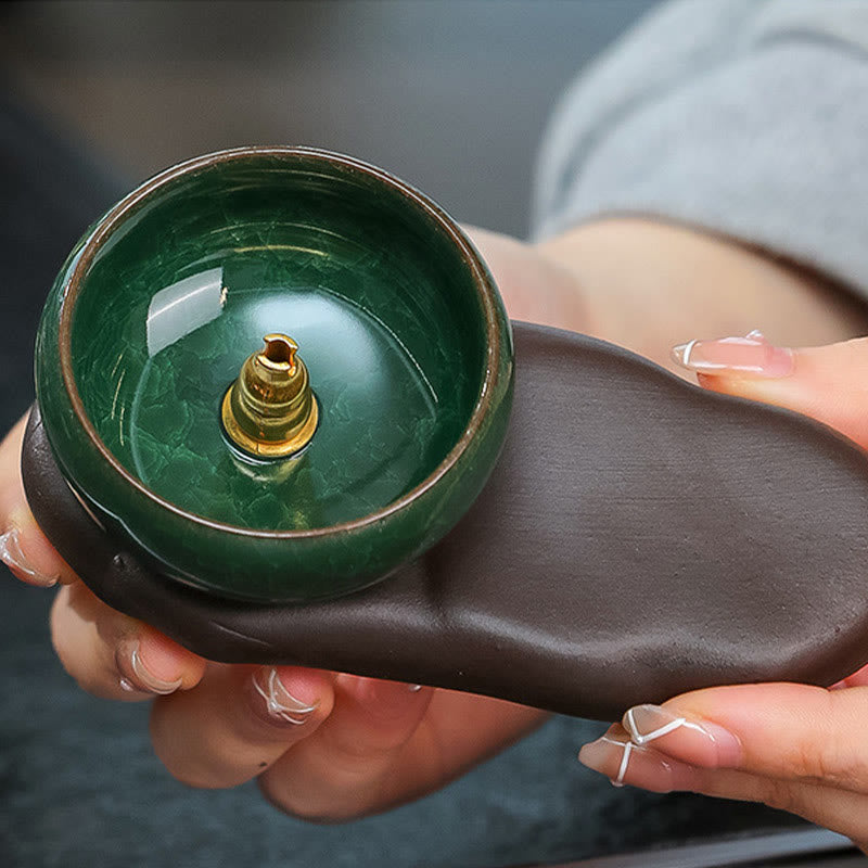 唐代の女性用Buddha Stones食べ物を癒す陶器製香炉 卓上装飾