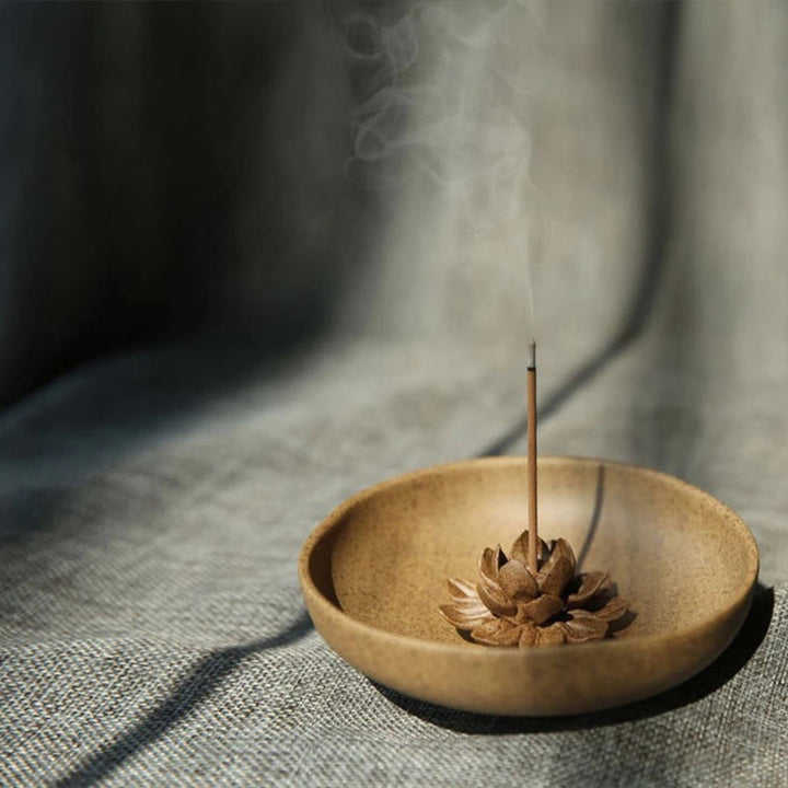 Buddha Stones蓮台座 癒し 陶器 香炉 装飾