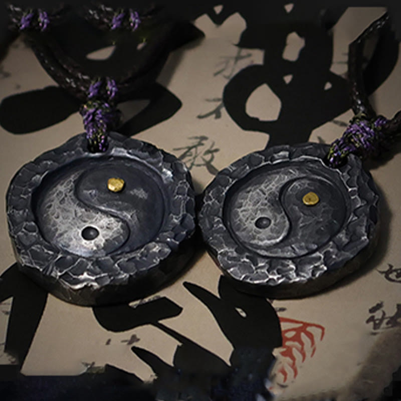 Buddha Stones 999 スターリングシルバー太極拳陰陽デザインハーモニーネックレスペンダント - image 14