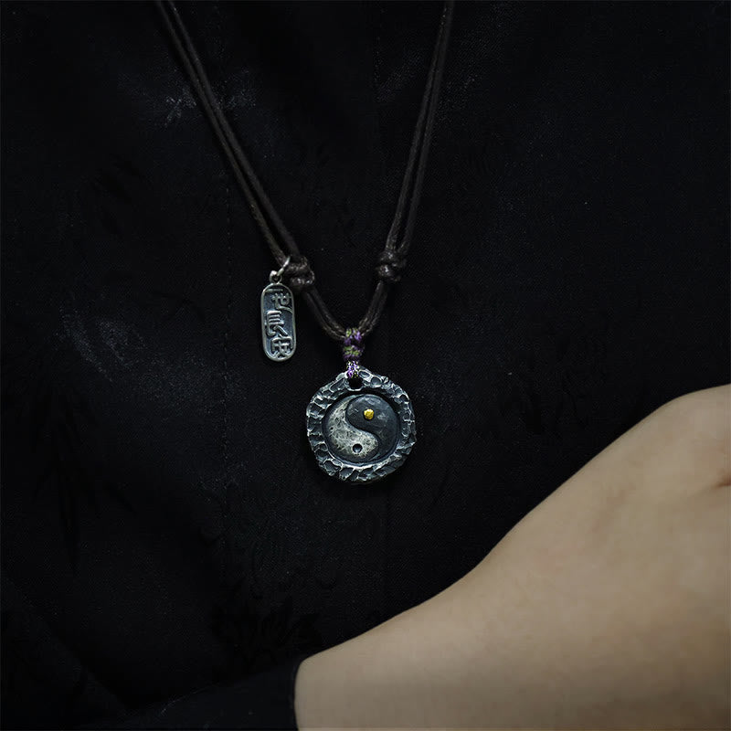 Buddha Stones 999 スターリングシルバー太極拳陰陽デザインハーモニーネックレスペンダント - image 5