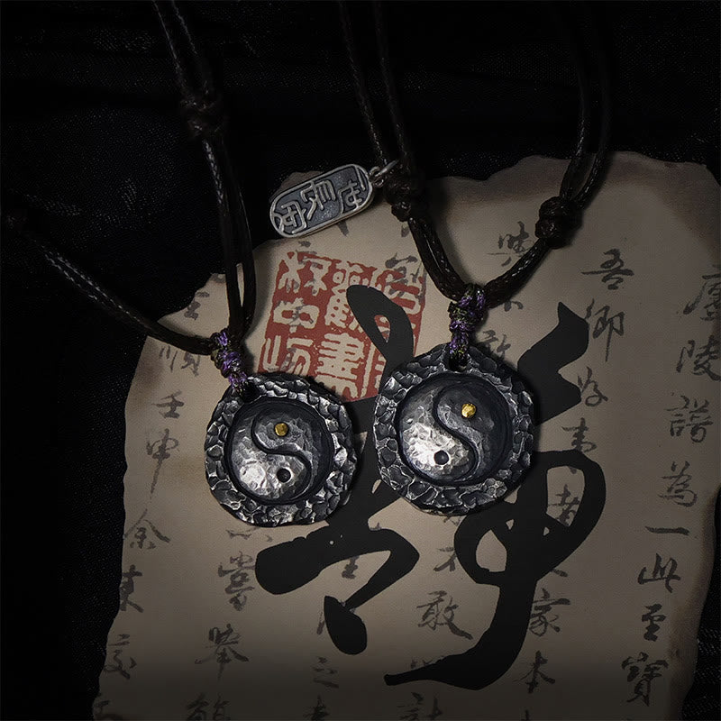 Buddha Stones 999 スターリングシルバー太極拳陰陽デザインハーモニーネックレスペンダント - image 11