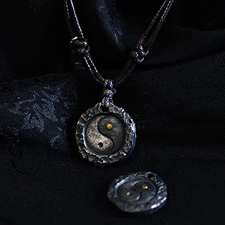 Buddha Stones 999 スターリングシルバー太極拳陰陽デザインハーモニーネックレスペンダント - image 10