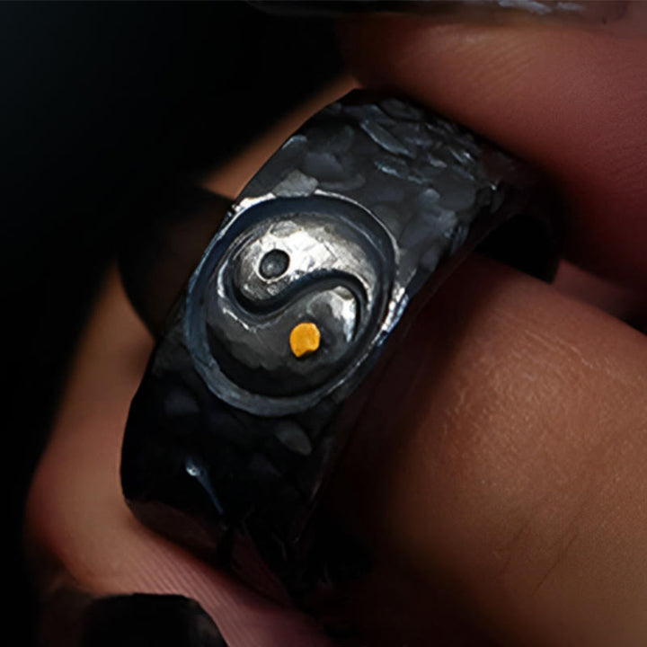 Buddha Stones999スターリングシルバー 陰陽バランスリング