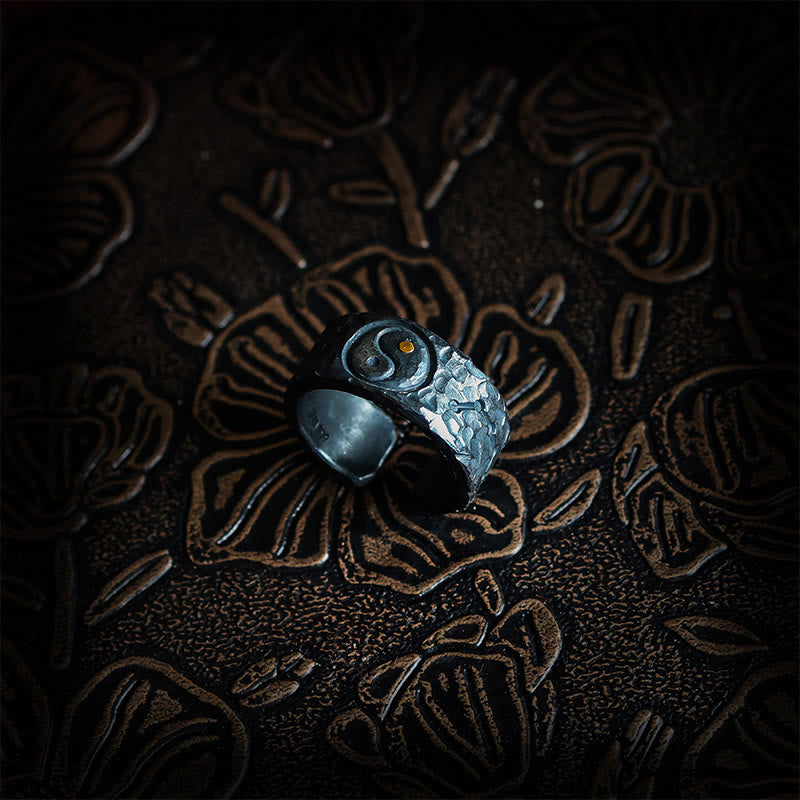 Buddha Stones999スターリングシルバー 陰陽バランスリング - image 1