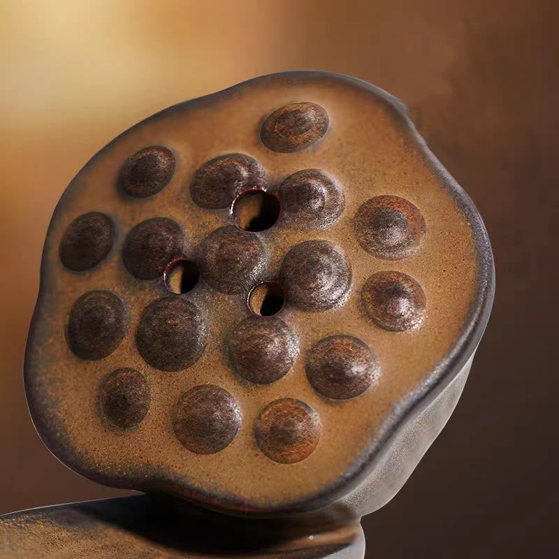 Buddha Stones蓮の実 禅 癒し ブラウン 陶器 スティック 香炉 装飾