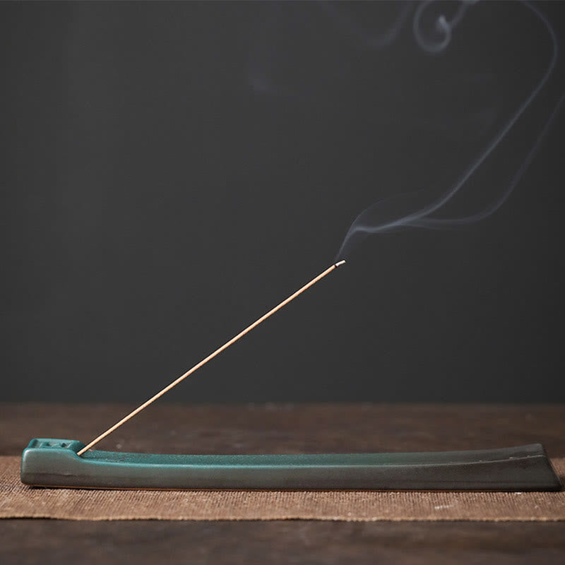 Buddha Stones月うさぎ 貔貅山 癒し 陶器 スティック 香炉 装飾 - シンプルなパターン 23.4*3.7*1.2cm - image 14