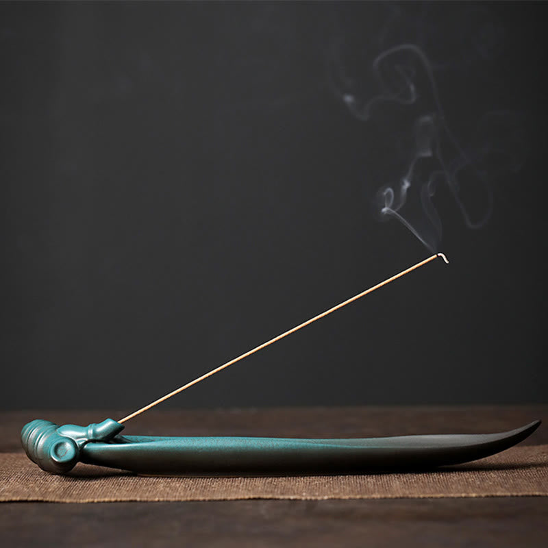 Buddha Stones3つの石 波 蝶 竹 癒し 陶器 スティック 香炉 装飾 - 竹 26×5.6×2.3cm - image 15