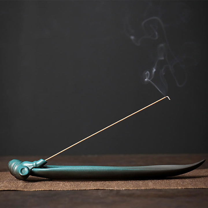 Buddha Stones3つの石 波 蝶 竹 癒し 陶器 スティック 香炉 装飾 - 竹 26×5.6×2.3cm - image 15