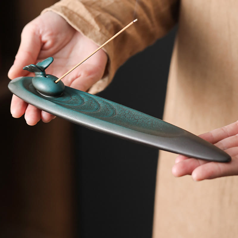 Buddha Stones3つの石 波 蝶 竹 癒し 陶器 スティック 香炉 装飾 - image 12