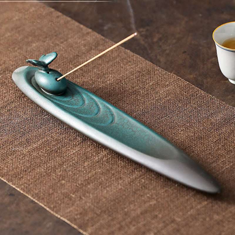 Buddha Stones3つの石 波 蝶 竹 癒し 陶器 スティック 香炉 装飾 - image 13