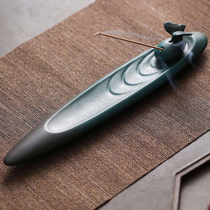 Buddha Stones3つの石 波 蝶 竹 癒し 陶器 スティック 香炉 装飾 - image 14