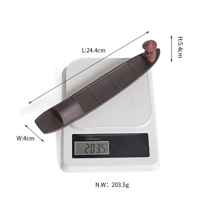 Buddha Stones漁師の船 紫粘土 平和 癒し 陶器 スティック 香炉 装飾 - image 7