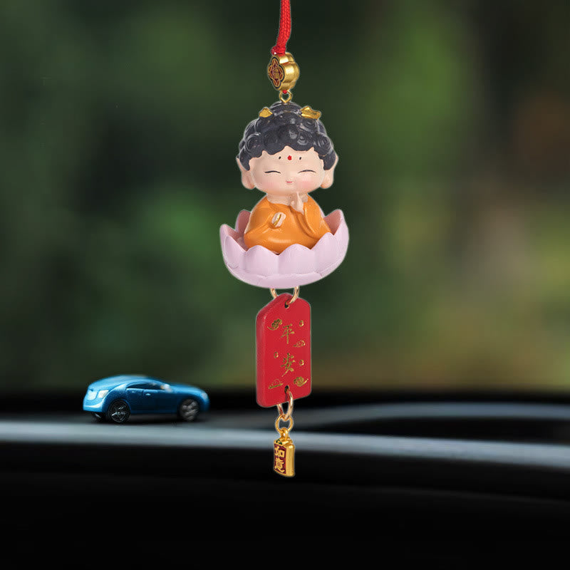Buddha Stones蓮華観音 仏陀 福の字 富の車吊り飾り