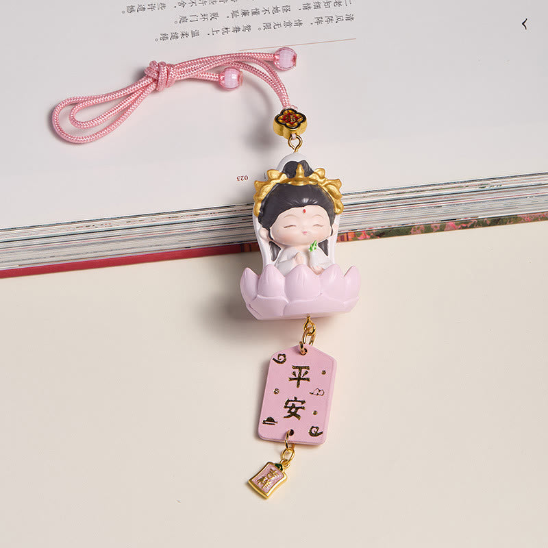 Buddha Stones蓮華観音 仏陀 福の字 富の車吊り飾り