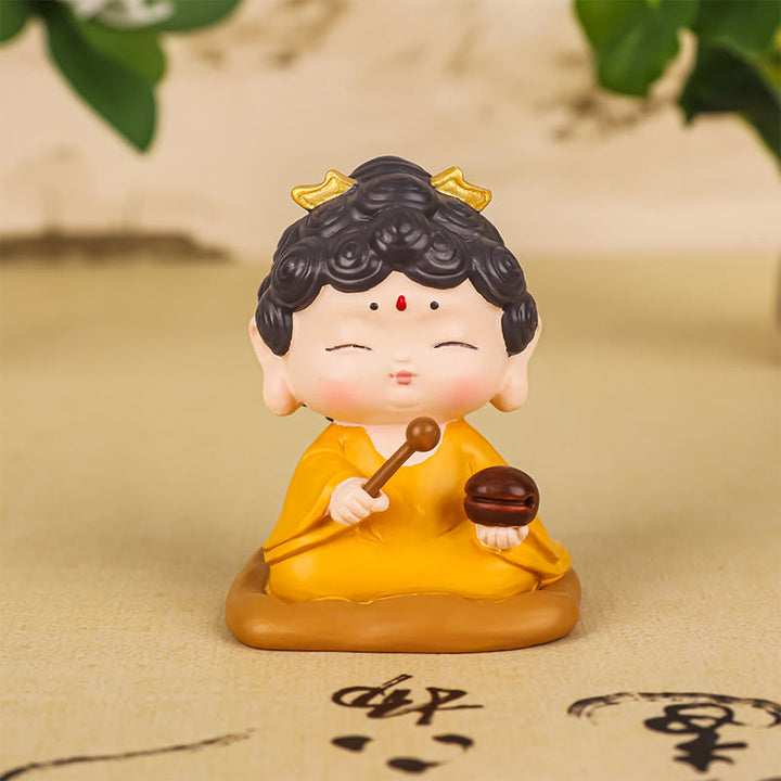Buddha Stones瞑想 蓮 阿弥陀仏 樹脂像 慈悲 室内装飾 - 禅仏 4.3×3.8×5.6cm - image 8