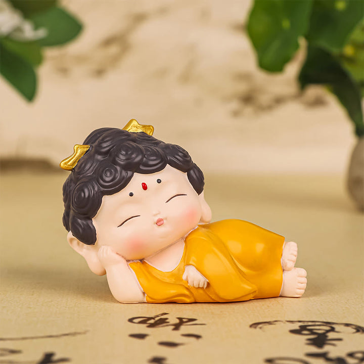 Buddha Stones瞑想 蓮 阿弥陀仏 樹脂像 慈悲 室内装飾 - 寝仏 5.9×3.6×4.1cm - image 13
