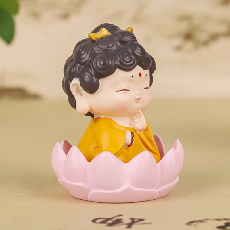 Buddha Stones瞑想 蓮 阿弥陀仏 樹脂像 慈悲 室内装飾 - image 2