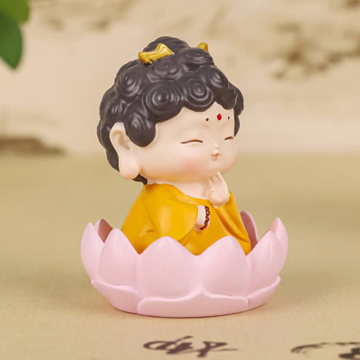 Buddha Stones瞑想 蓮 阿弥陀仏 樹脂像 慈悲 室内装飾 - image 2