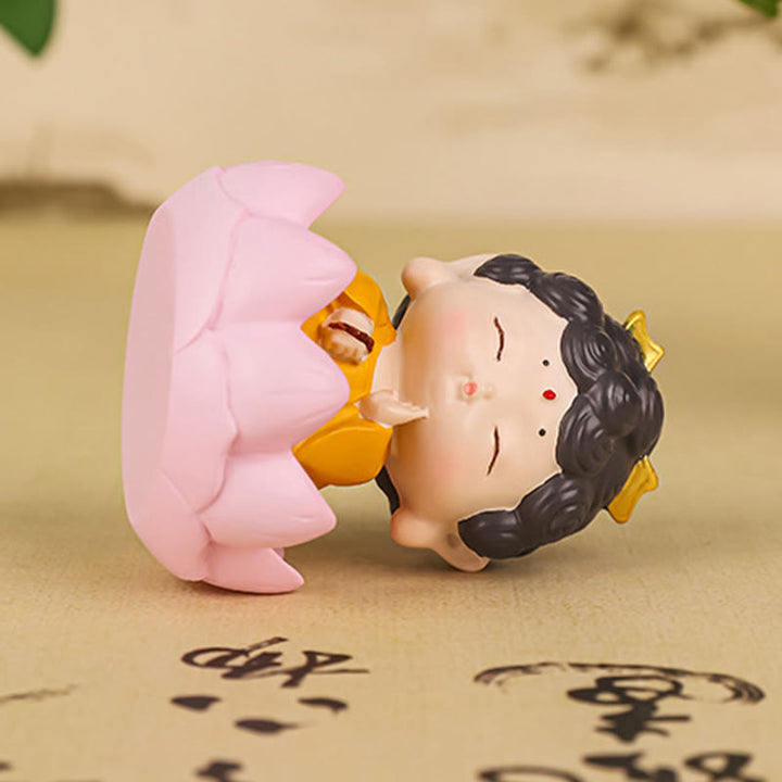 Buddha Stones瞑想 蓮 阿弥陀仏 樹脂像 慈悲 室内装飾 - image 4