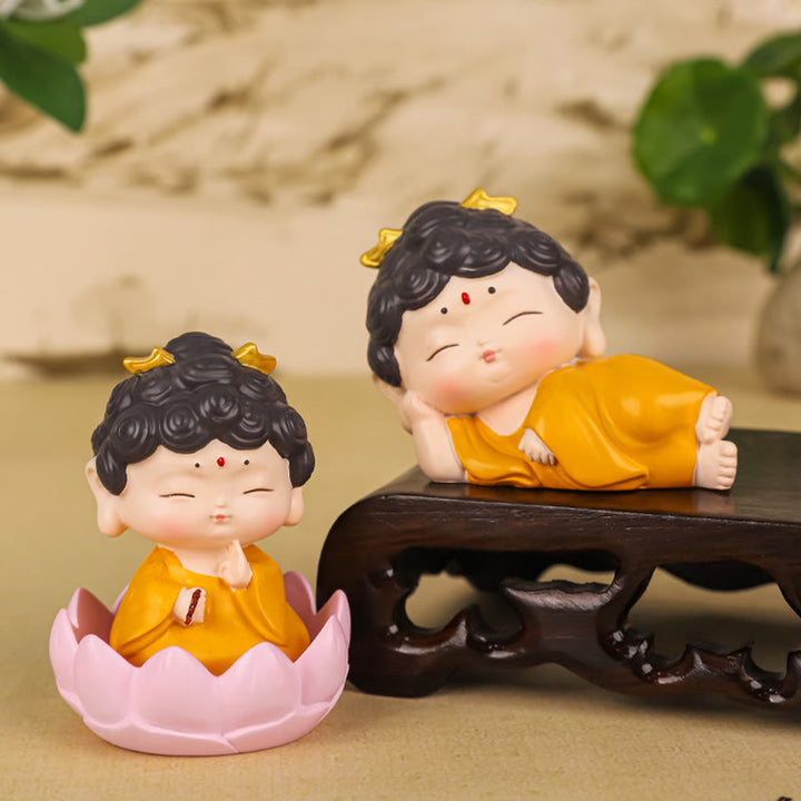 Buddha Stones瞑想 蓮 阿弥陀仏 樹脂像 慈悲 室内装飾 - image 14