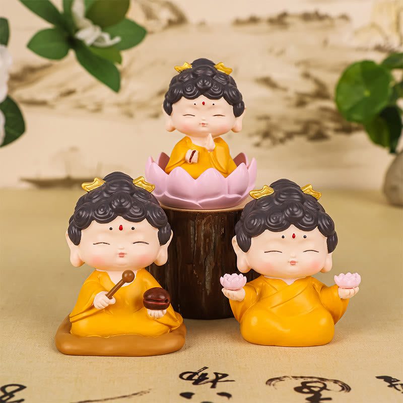 Buddha Stones瞑想 蓮 阿弥陀仏 樹脂像 慈悲 室内装飾 - image 12