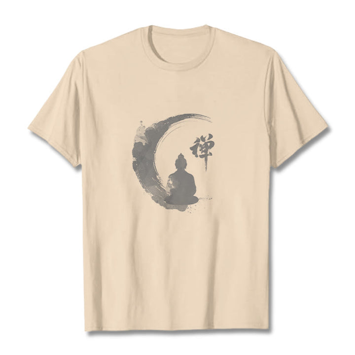 Buddha Stones、瞑想する仏陀の模様、コットンTシャツ - ビスク - 2XL - image 17