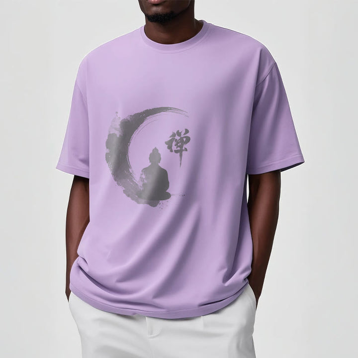 Buddha Stones、瞑想する仏陀の模様、コットンTシャツ - image 16