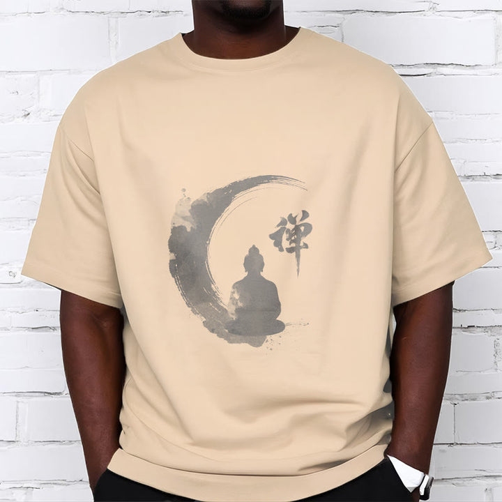 Buddha Stones、瞑想する仏陀の模様、コットンTシャツ - image 18