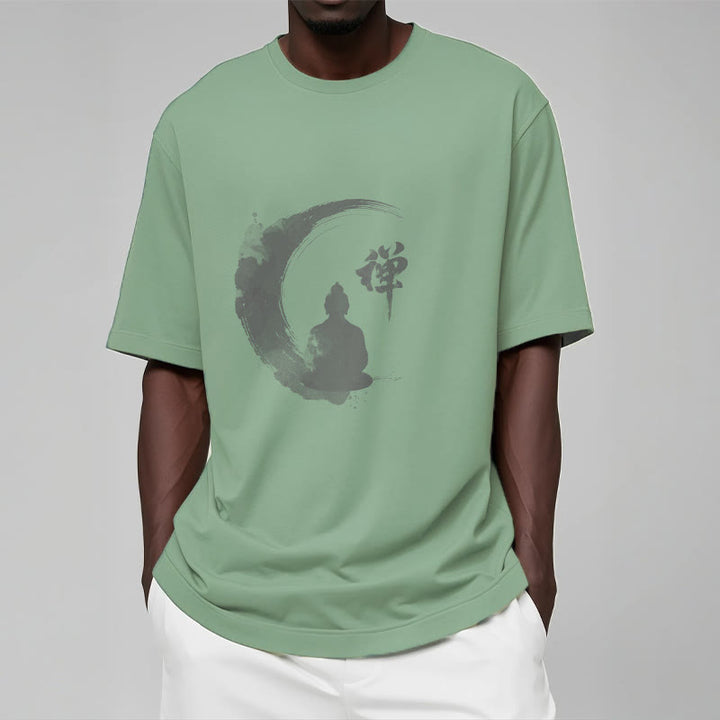 Buddha Stones、瞑想する仏陀の模様、コットンTシャツ - image 13