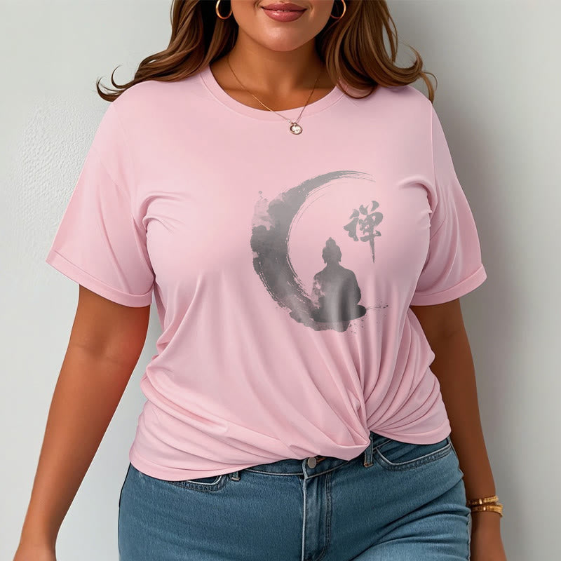 Buddha Stones、瞑想する仏陀の模様、コットンTシャツ - image 9