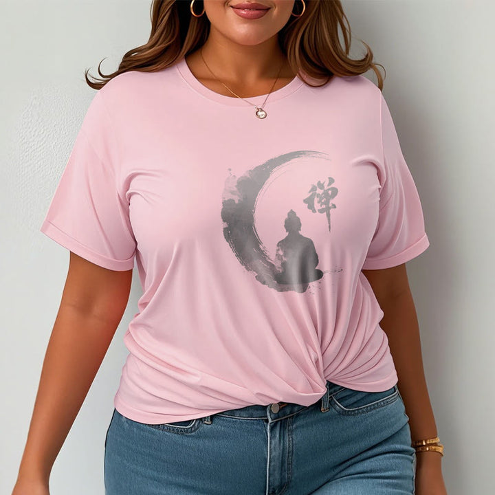 Buddha Stones、瞑想する仏陀の模様、コットンTシャツ - image 9