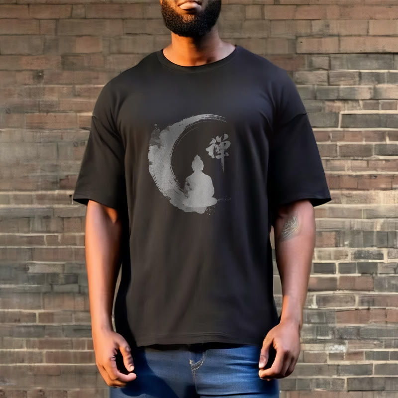 Buddha Stones、瞑想する仏陀の模様、コットンTシャツ - image 8