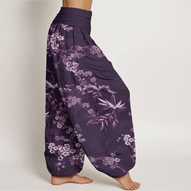 Buddha Stonesホワイト 桜柄 レディース ウエストゴム ハーレムパンツ - image 6