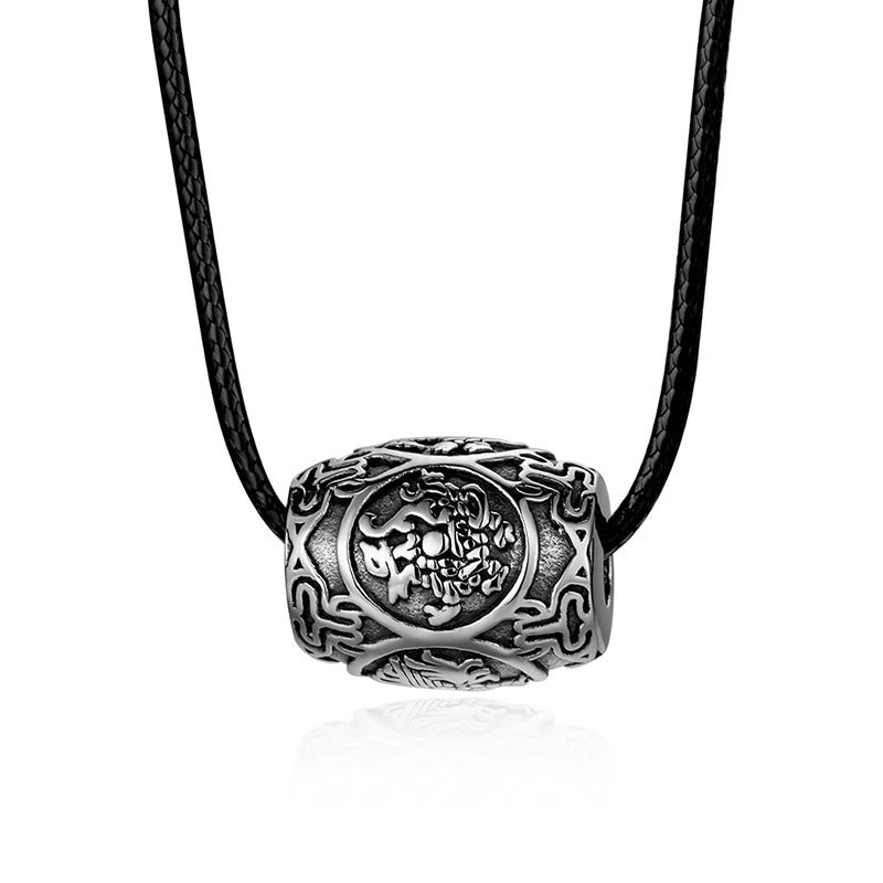 チベットのBuddha Stonesオム・オーム・マニ・パドメ・フム四大神話の獣 チタン鋼 知恵のネックレスペンダント - image 6