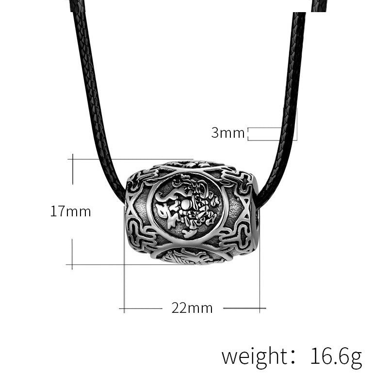 チベットのBuddha Stonesオム・オーム・マニ・パドメ・フム四大神話の獣 チタン鋼 知恵のネックレスペンダント - image 7