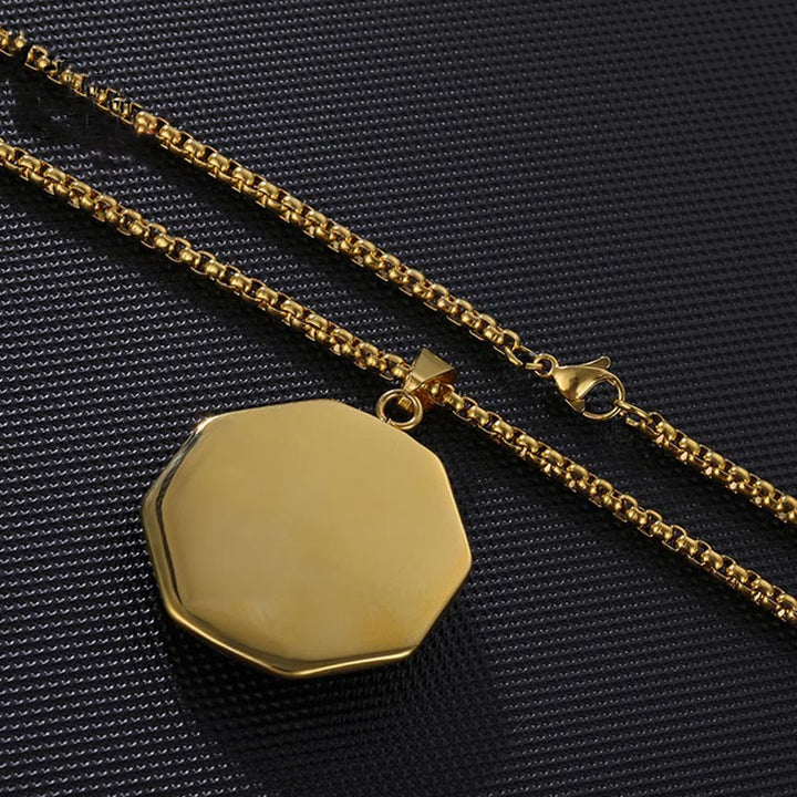 Buddha Stonesチタン鋼八卦陰陽模様バランスネックレスペンダント - image 3