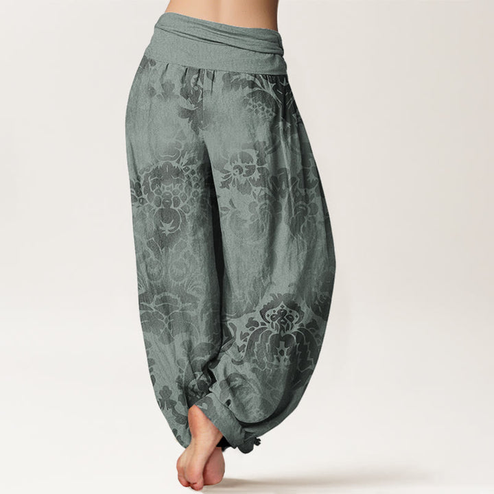 Buddha Stonesカジュアル 花柄 葉っぱデザイン レディース 伸縮性ウエスト ハーレムパンツ - image 10