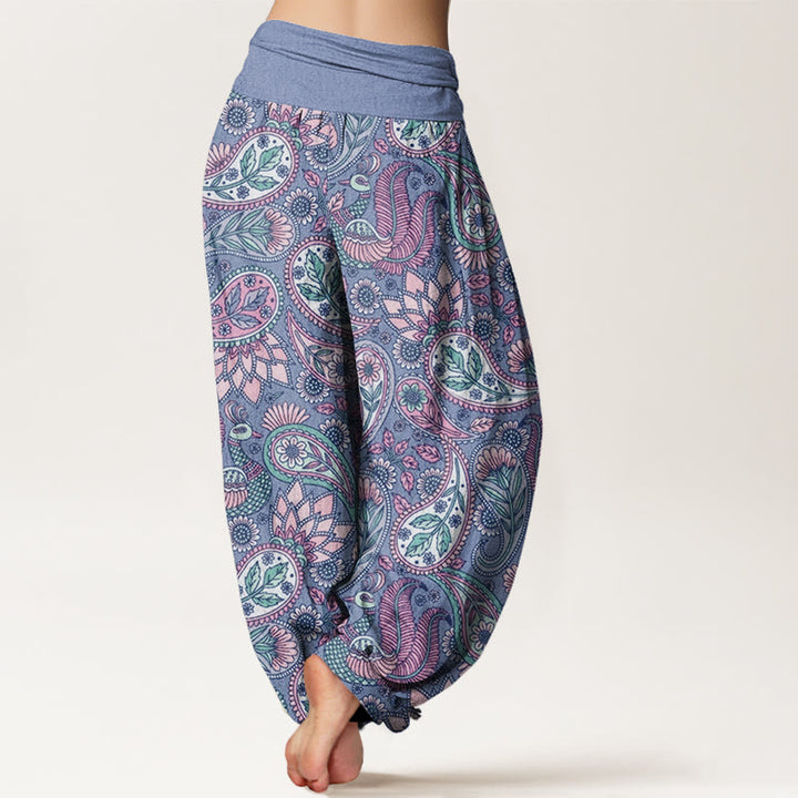 Buddha Stonesカシューフラワー 孔雀 ひまわりデザイン レディース 伸縮性ウエスト ハーレムパンツ - image 10