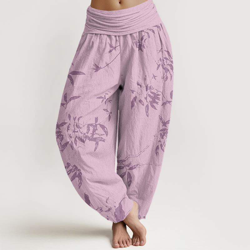 Buddha Stonesの枝柄レディース伸縮性ウエストハーレムパンツ - ピンク - US22、 UK/AU26、 EU54 (6XL) - image 8