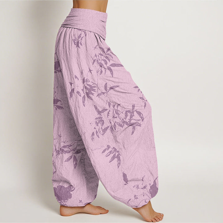 Buddha Stonesの枝柄レディース伸縮性ウエストハーレムパンツ - image 9