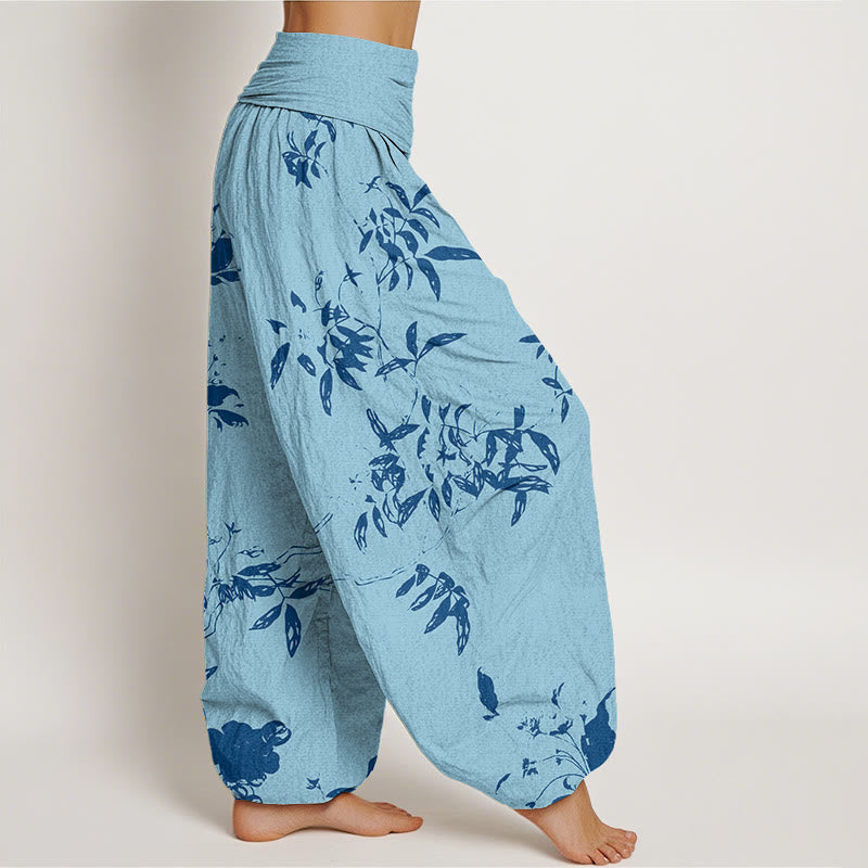 Buddha Stonesの枝柄レディース伸縮性ウエストハーレムパンツ - image 6
