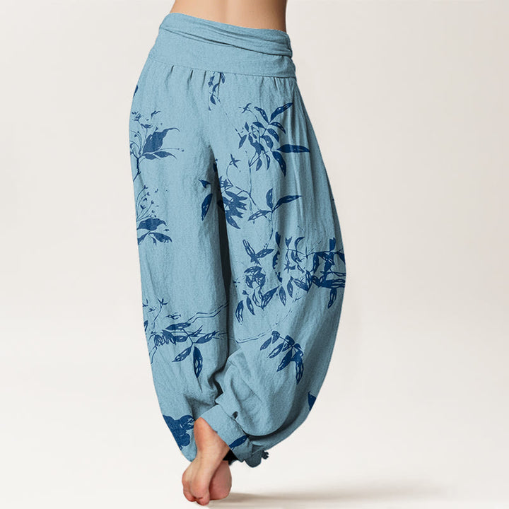 Buddha Stonesの枝柄レディース伸縮性ウエストハーレムパンツ - image 7