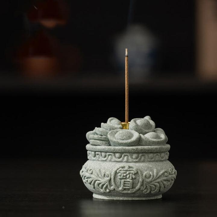 Buddha Stones漢字 福インゴット 癒しの香炉 デスク装飾