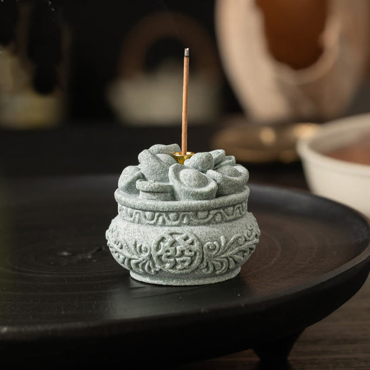 Buddha Stones漢字 福インゴット 癒しの香炉 デスク装飾