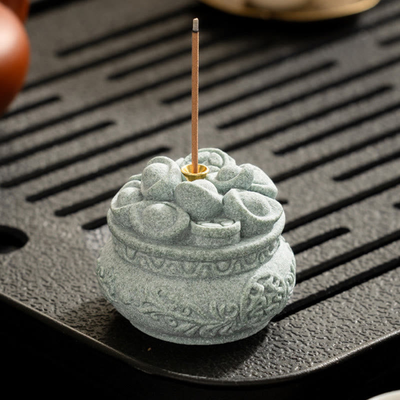 Buddha Stones漢字 福インゴット 癒しの香炉 デスク装飾