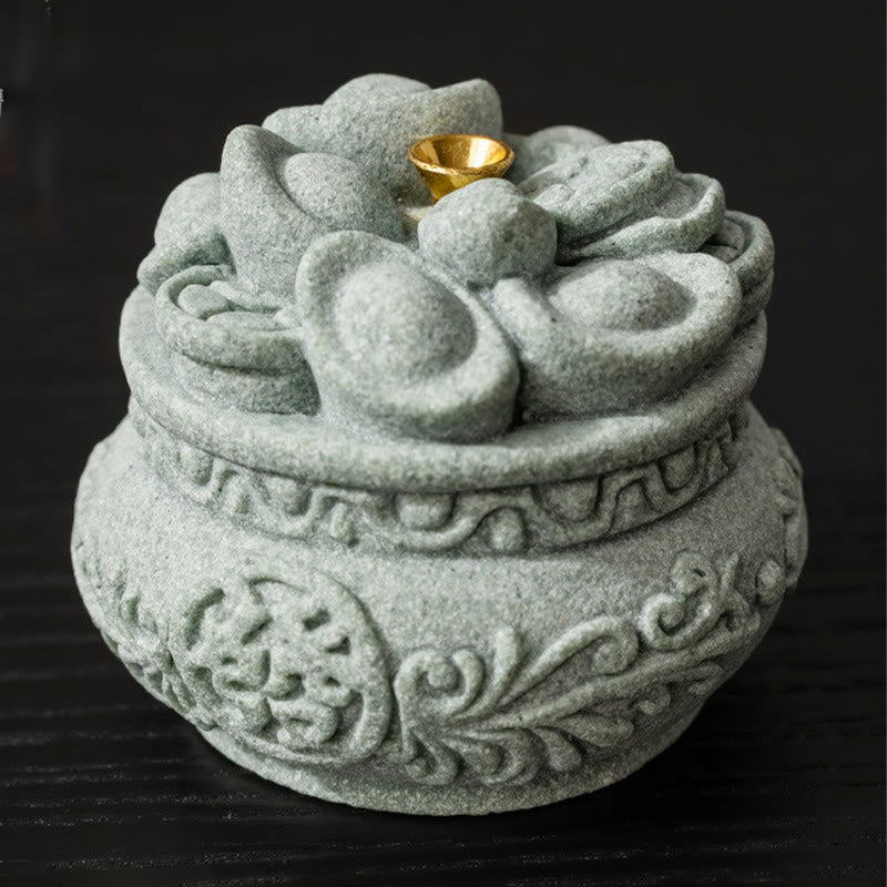 Buddha Stones漢字 福インゴット 癒しの香炉 デスク装飾