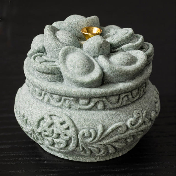 Buddha Stones漢字 福インゴット 癒しの香炉 デスク装飾